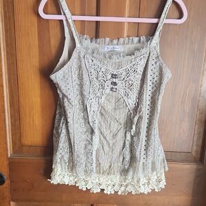 Young Essence Lace Trim Chemise in Cream